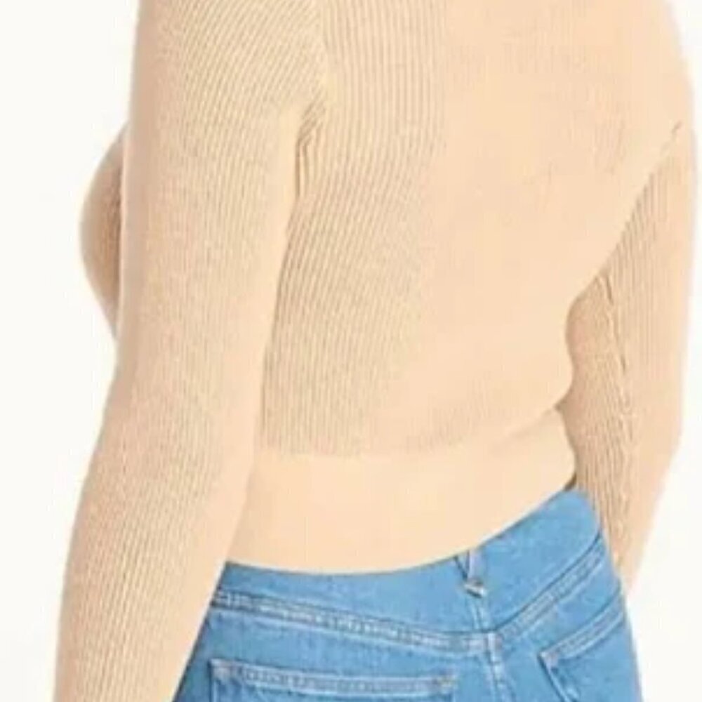 J.Crew Scoopneck Stretch Cardigan Top, Tan, Size S - Picture 2 of 8